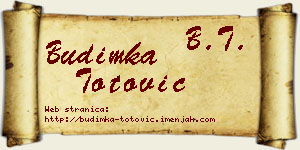 Budimka Totović vizit kartica